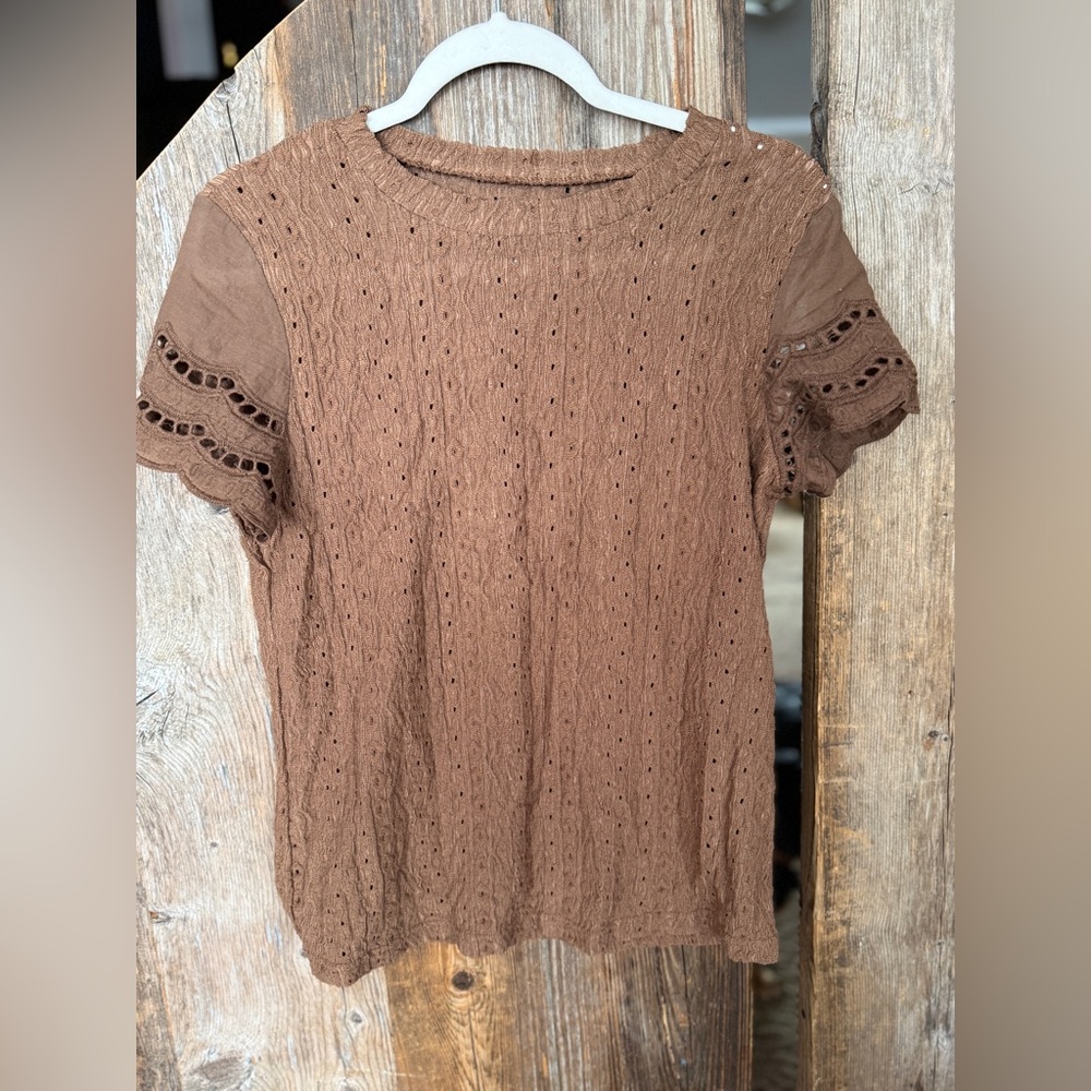 Brown Lace Women's Top